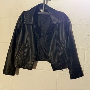 Black Leather Girl’s Jacket